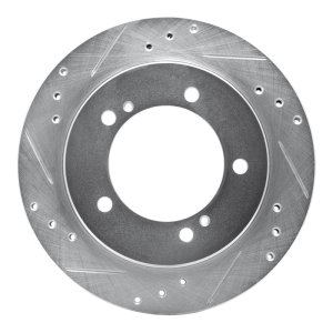 Chevrolet Tracker Brake Rotor (1) - Front Left - R1 Concepts - Drilled & Slotted - Silver - `99-`04